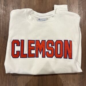 Champion Clemson White Crewneck